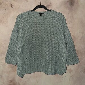 Eileen Fisher Organic Cotton Knit Sweater Classic Capsule Coastal Womens Medium